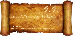 Istvánovits Ildikó névjegykártya